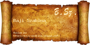 Baji Szabina névjegykártya